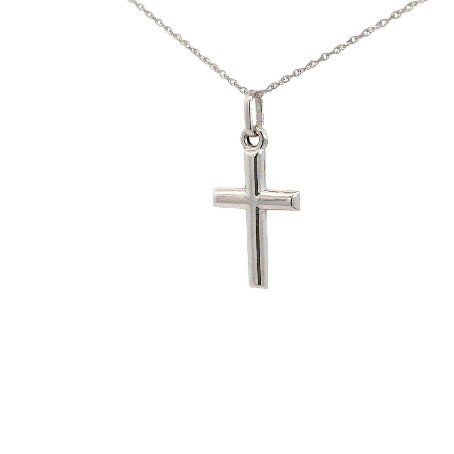 14k White Gold Cross