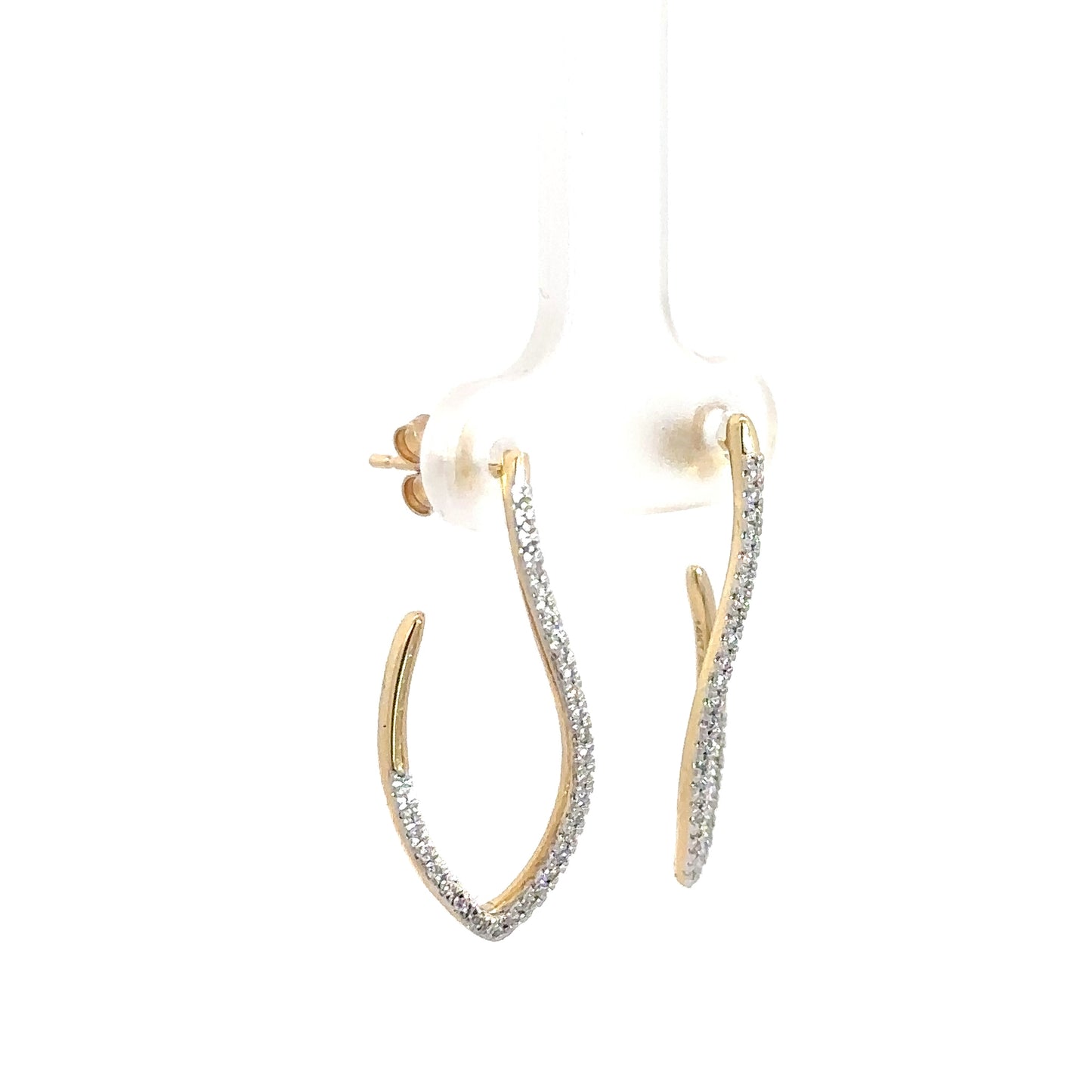 14k Yellow Gold Diamond Dangle Earrings .21cttw