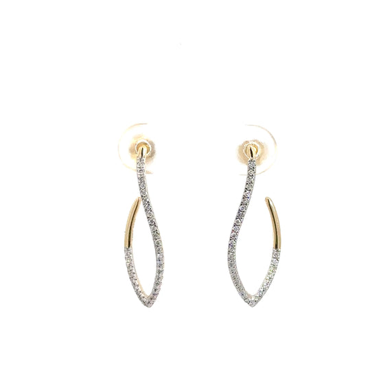 14k Yellow Gold Diamond Dangle Earrings .21cttw