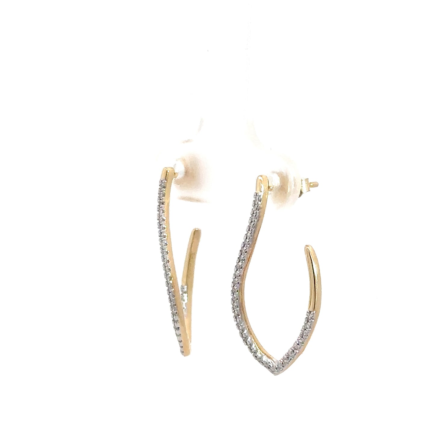 14k Yellow Gold Diamond Dangle Earrings .21cttw