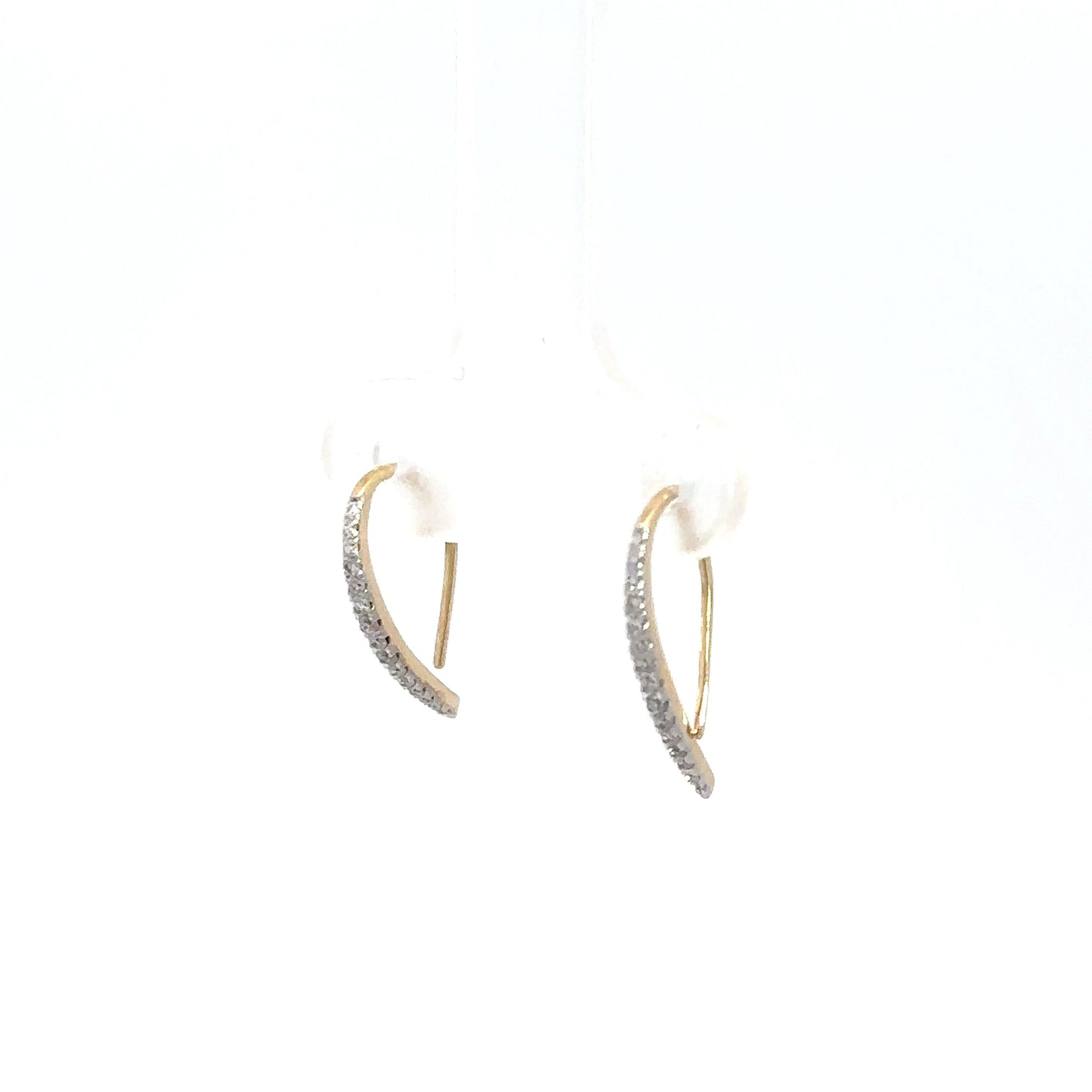 14k Yellow Gold Diamond Dangle Earrings .12cttw
