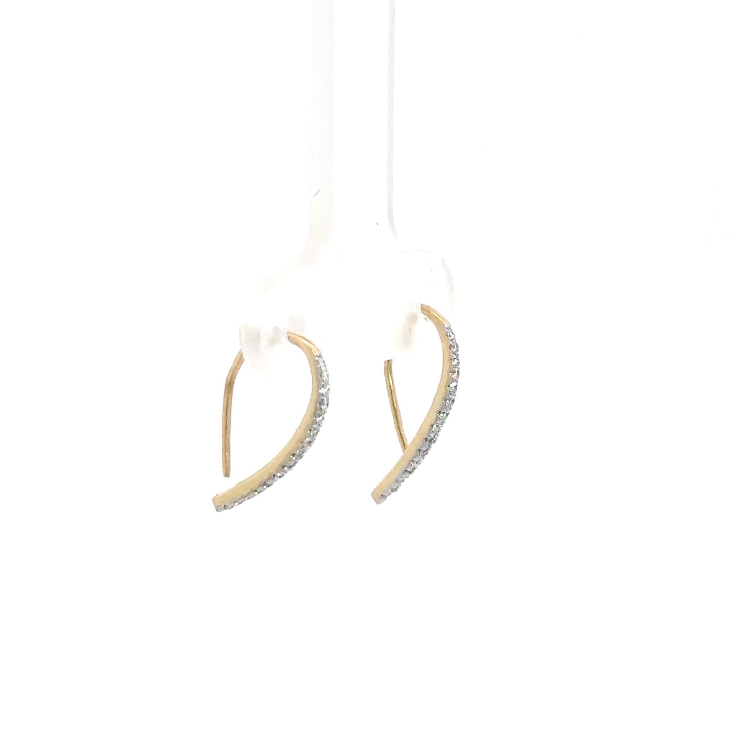 14k Yellow Gold Diamond Dangle Earrings .12cttw