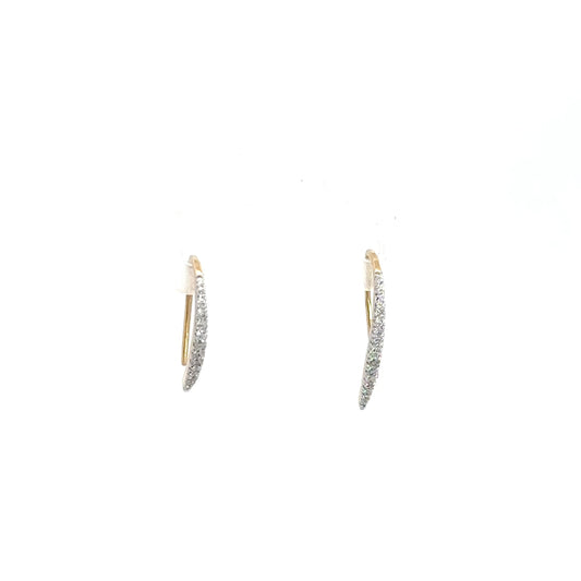 14k Yellow Gold Diamond Dangle Earrings .12cttw
