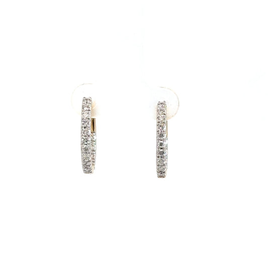 14k Yellow Gold Diamond In/Out Hoops .50cttw