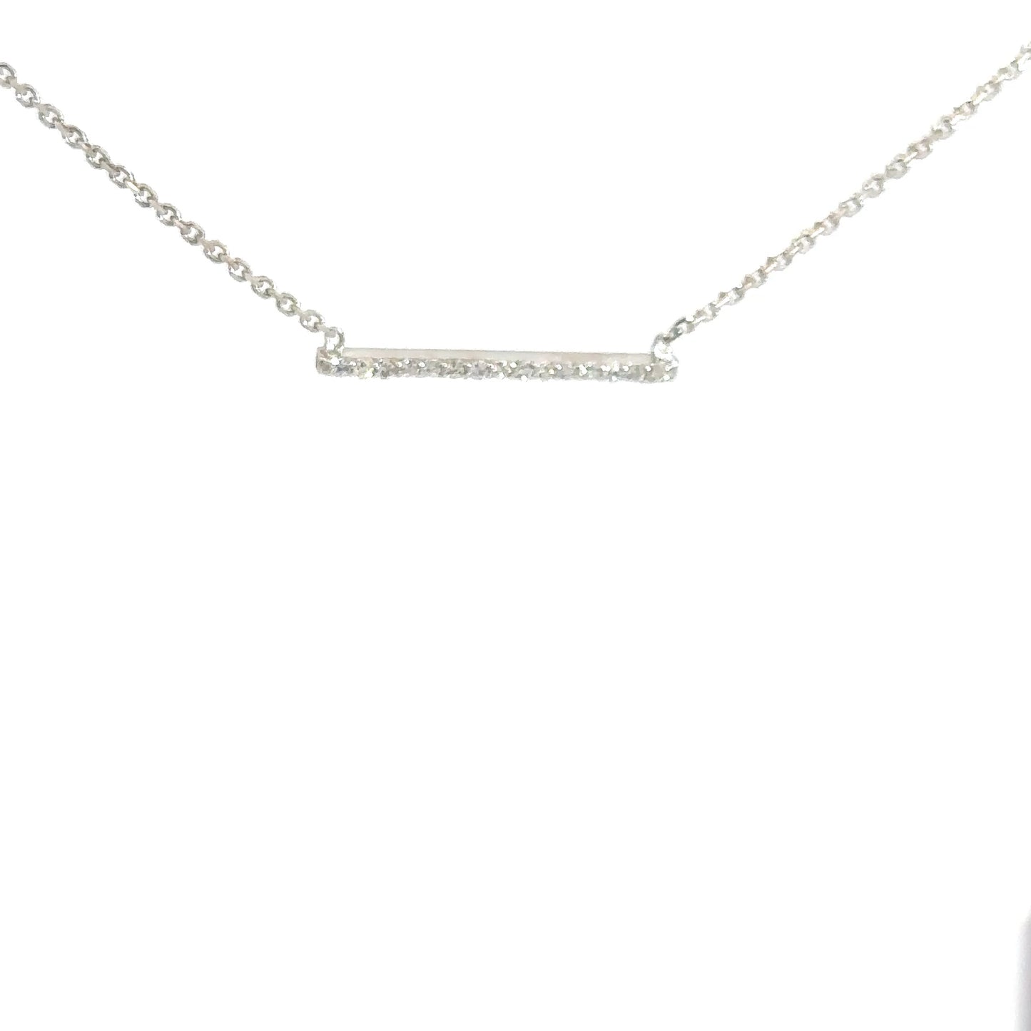 14k White Gold Diamond Bar .08cttw