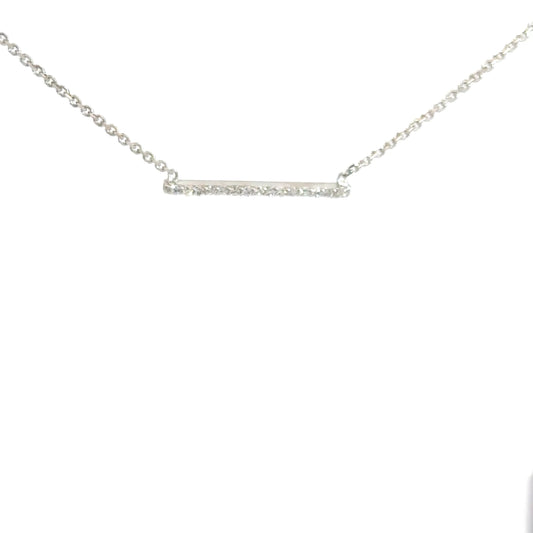 14k White Gold Diamond Bar .08cttw