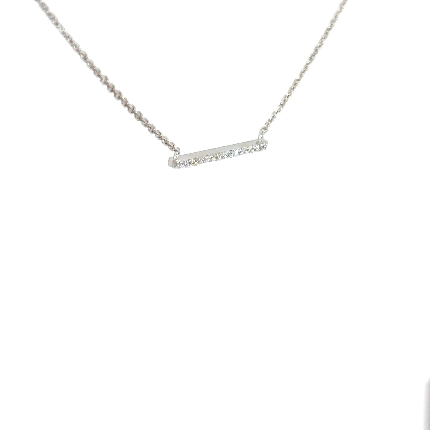 14k White Gold Diamond Bar .08cttw