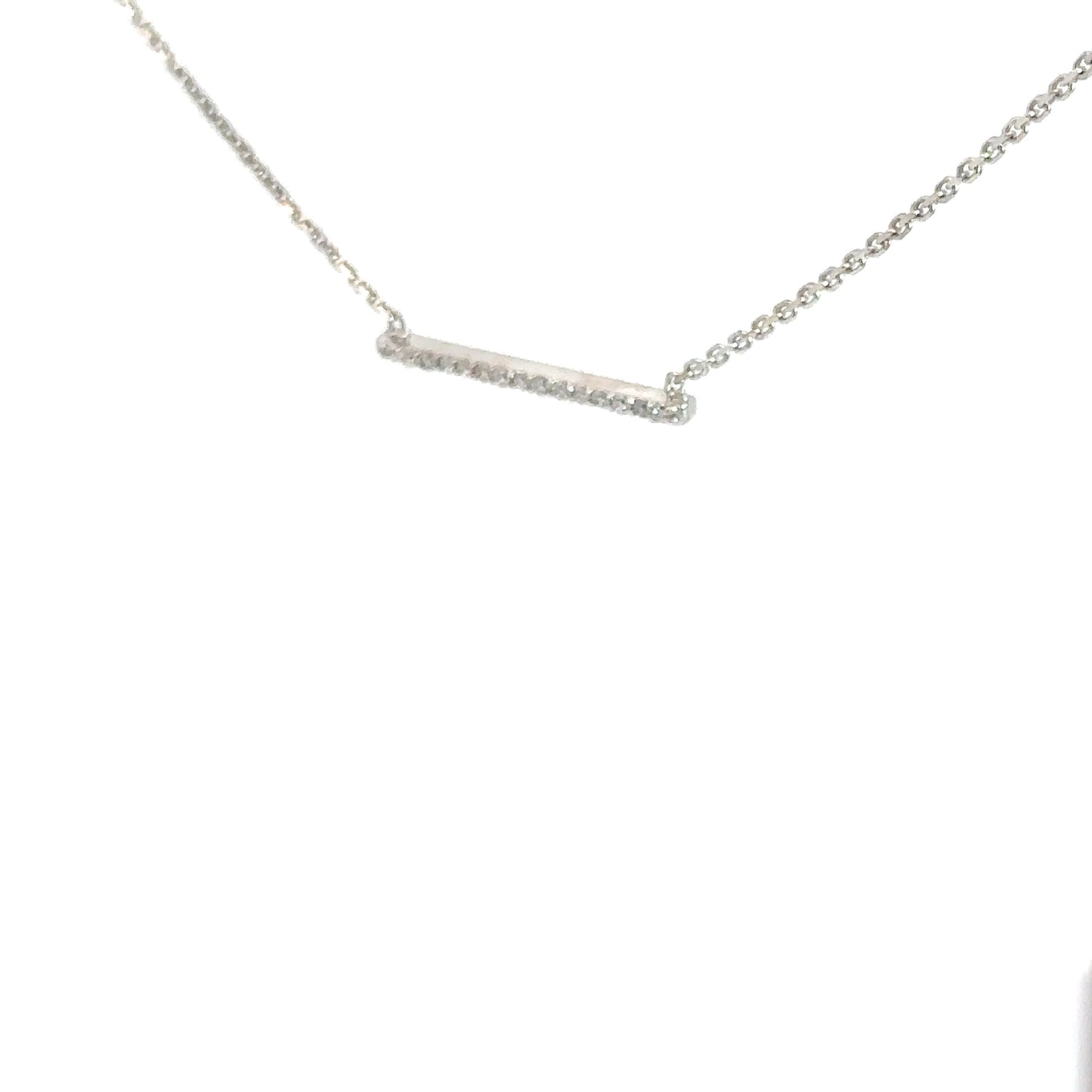 14k White Gold Diamond Bar .08cttw
