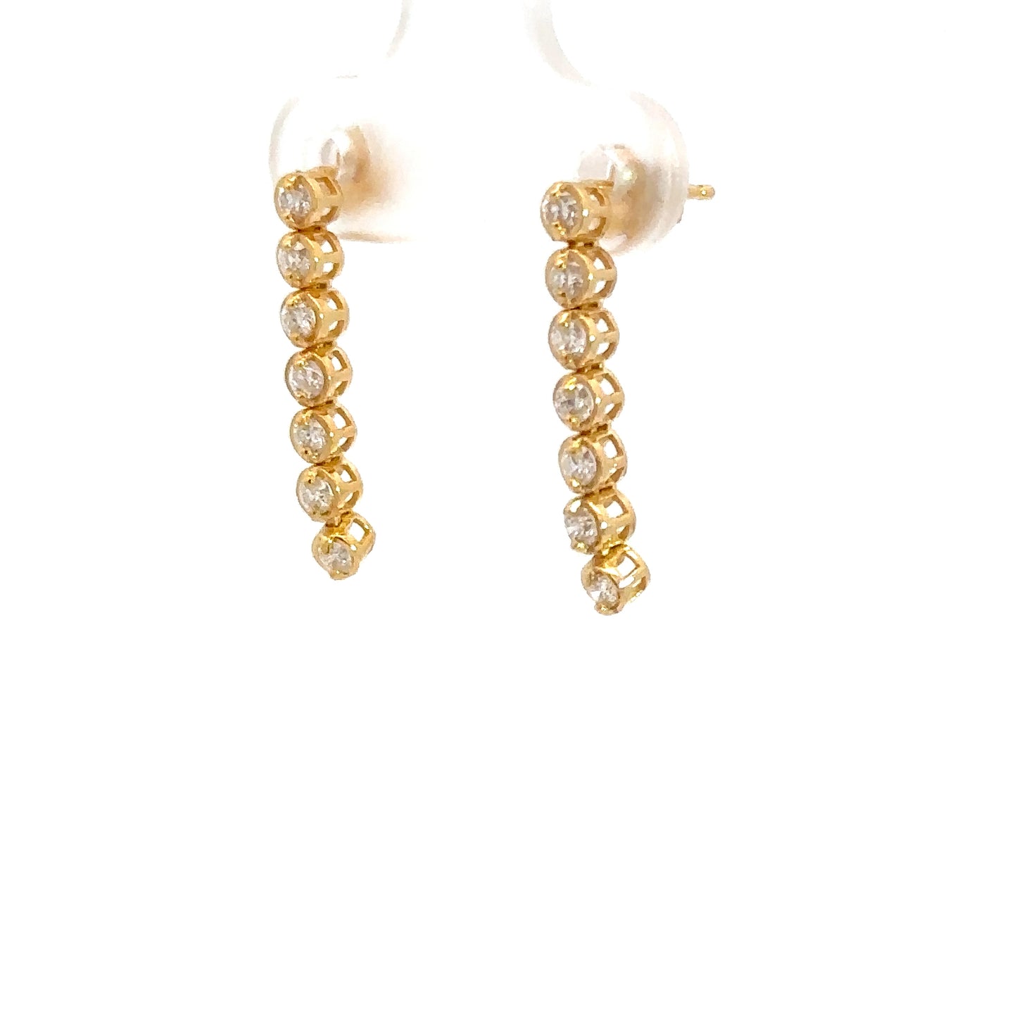 14k Yellow Gold Diamond Dangle Studs .47cttw