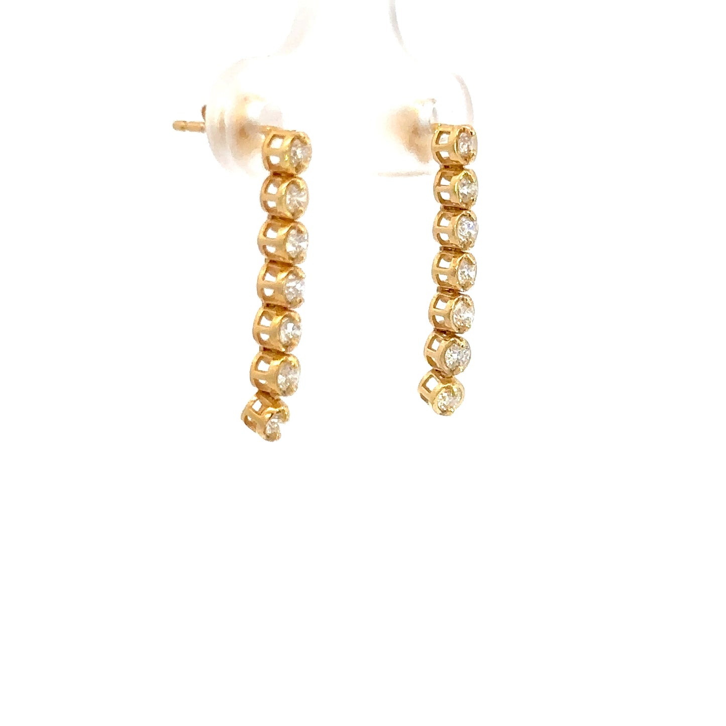 14k Yellow Gold Diamond Dangle Studs .47cttw