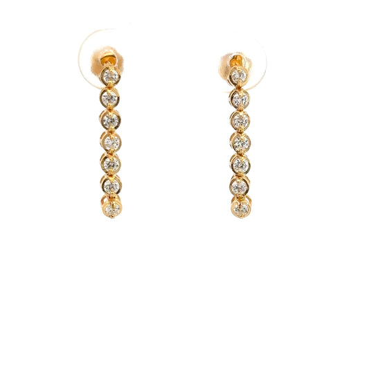 14k Yellow Gold Diamond Dangle Studs .47cttw
