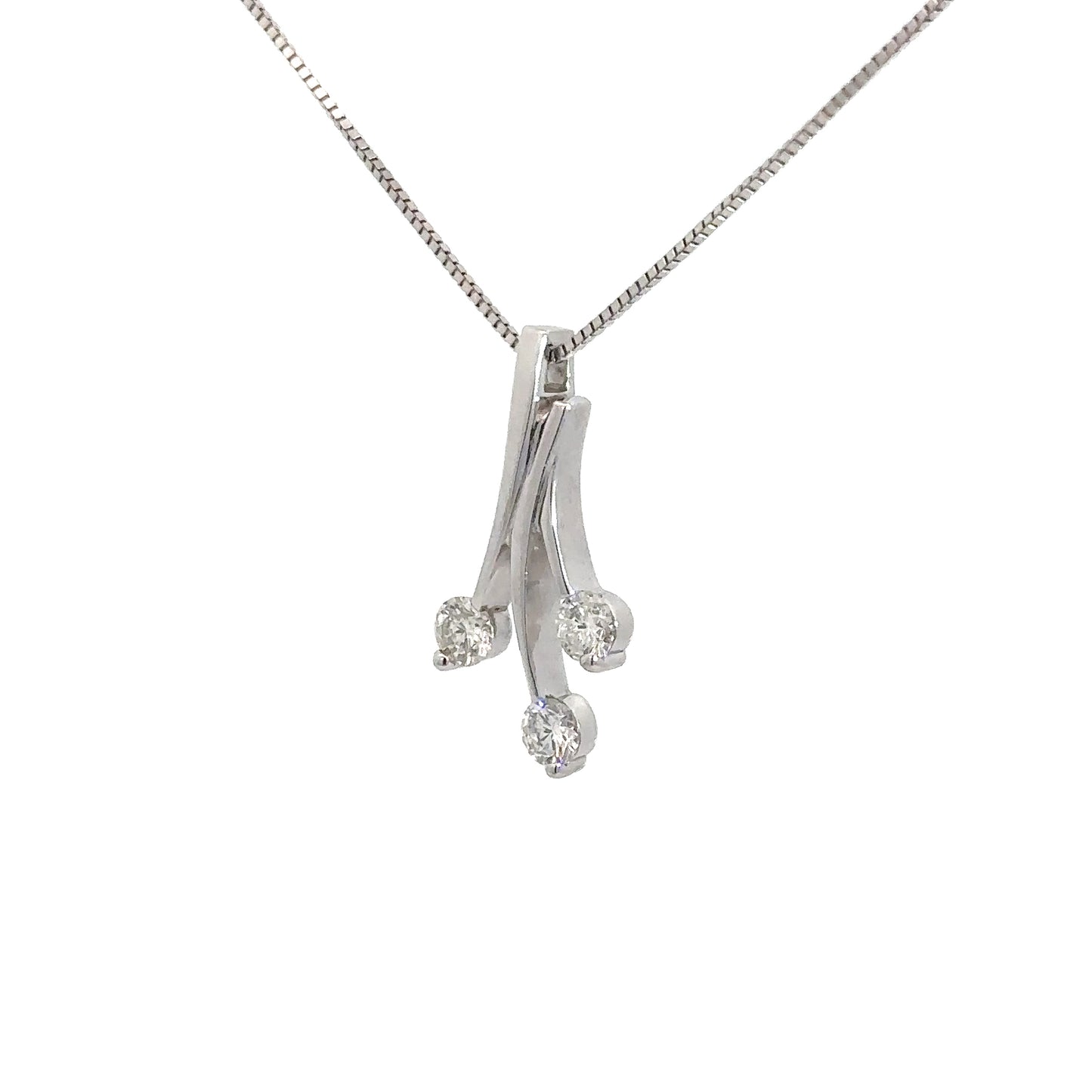 14k White Gold Diamond Pendant 3/4cttw