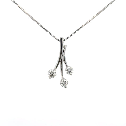 14k White Gold Diamond Pendant 3/4cttw