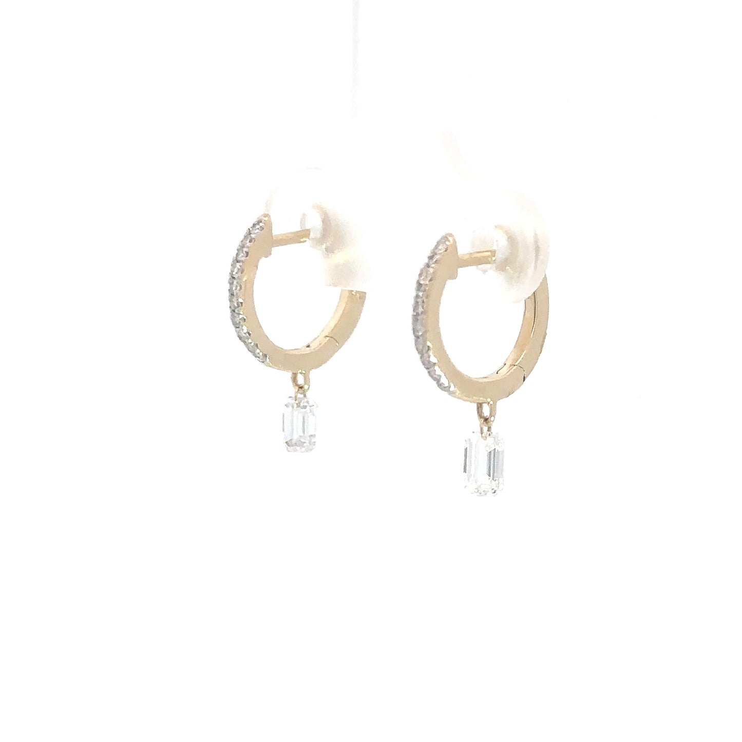 14k Yellow Gold Lab Grown Diamond Hoops .50cttw