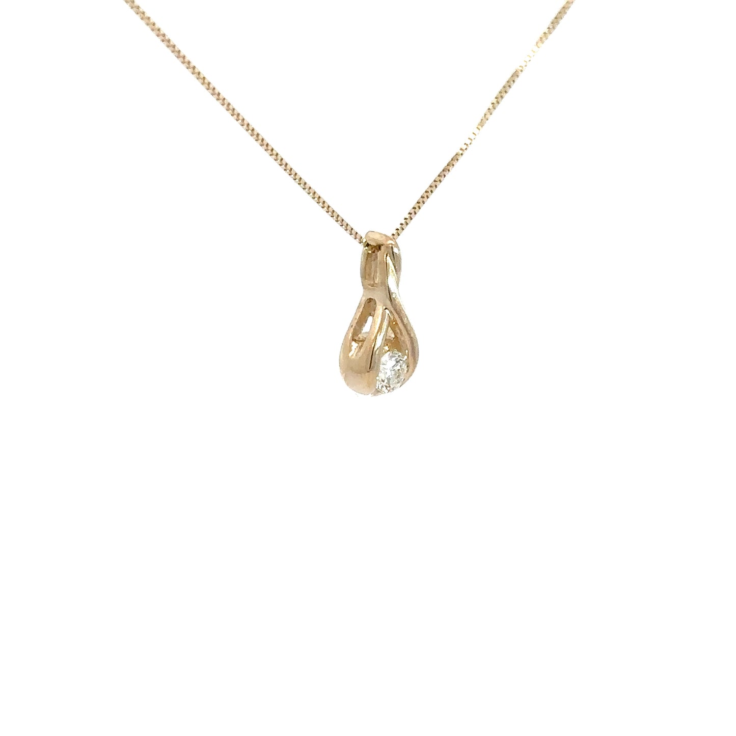 14k Yellow Gold Diamond Pendant 1/8cttw