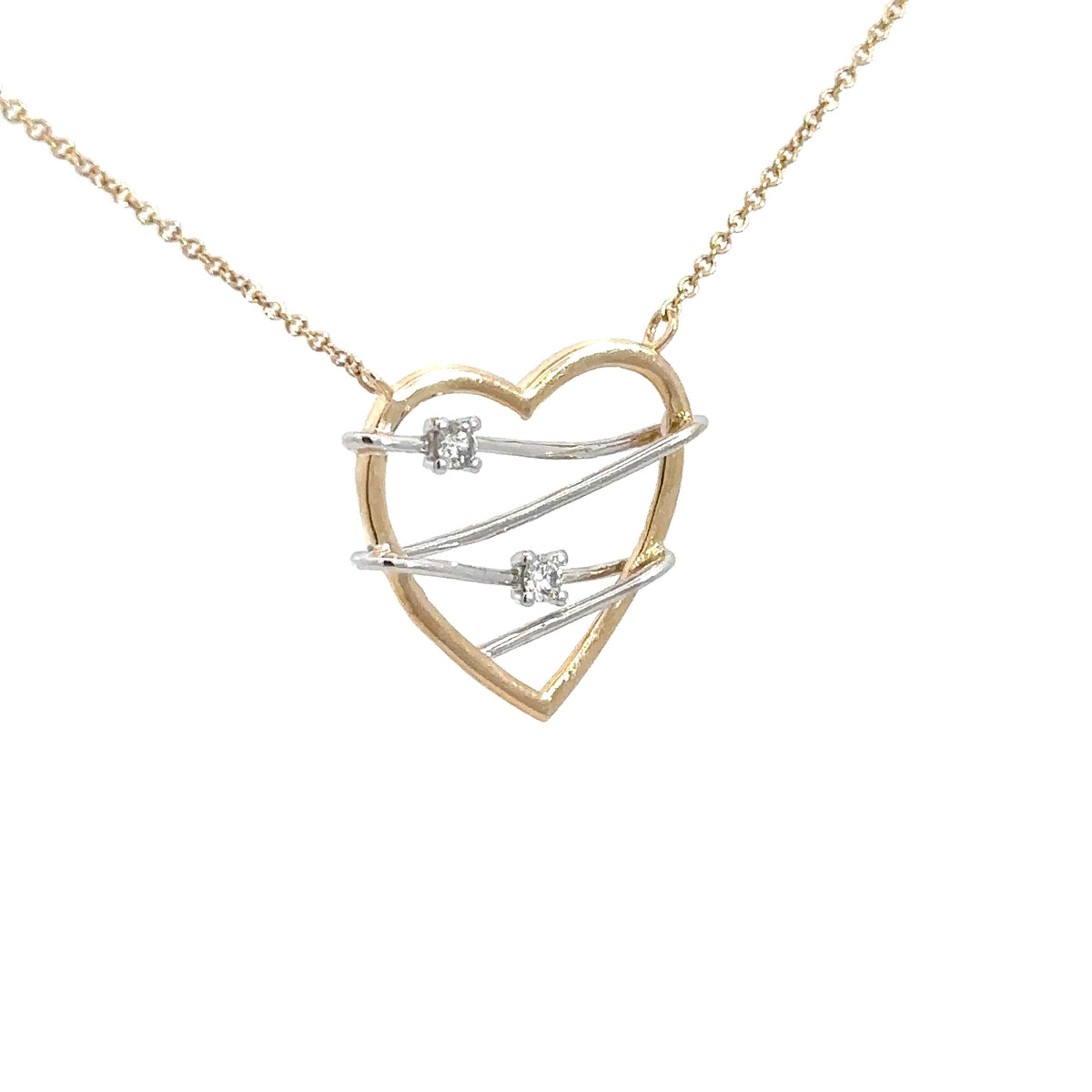10k Yellow & White Gold Diamond Pendant .10cttw