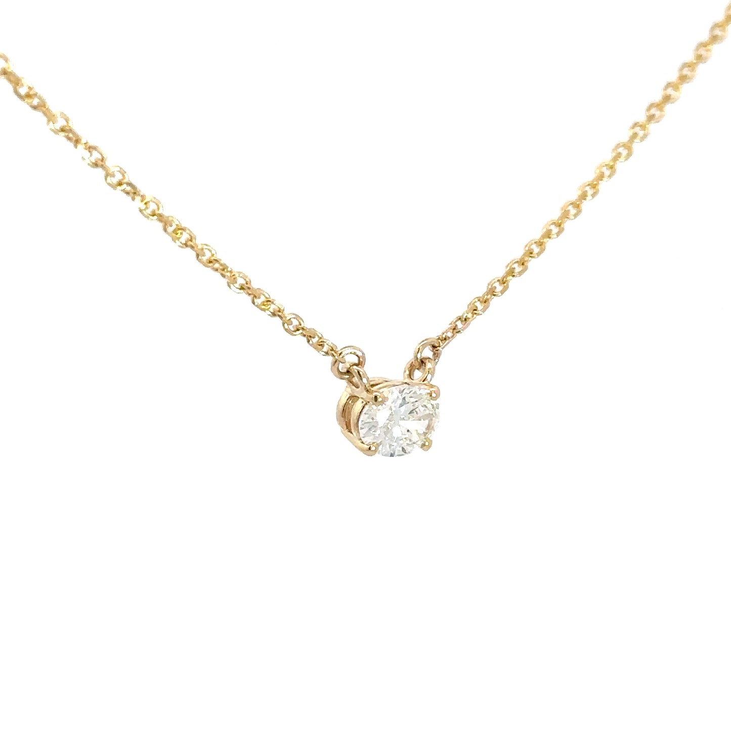 14k Yellow Gold Lab Grown Oval Pendant 1.06cttw