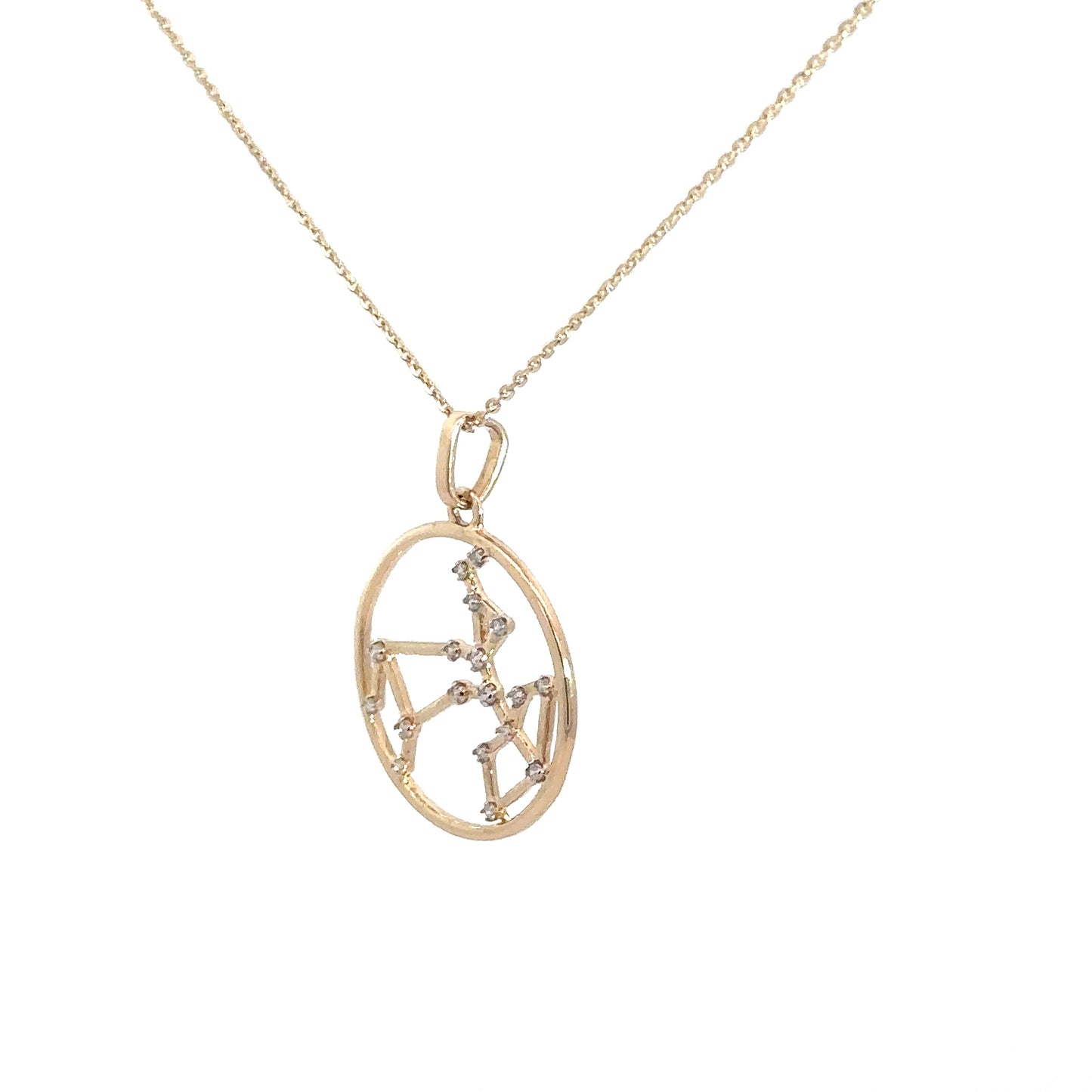 14k Yellow Gold Diamond Zodiac Sagittarius Pendant .12cttw