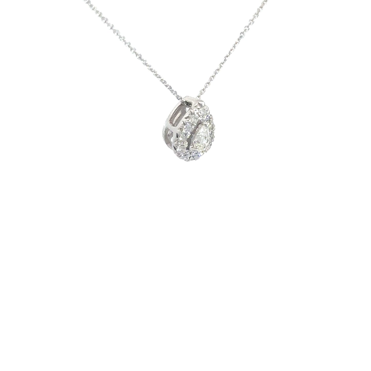 10k White Gold Diamond Pear Pendant.25cttw