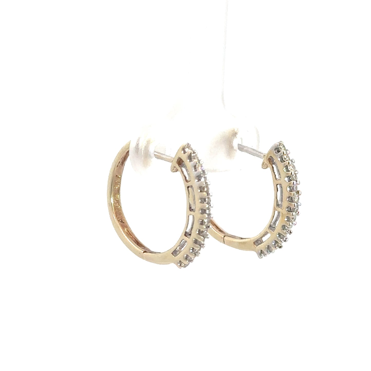 10k Yellow Gold Diamond Hoops .25cttw