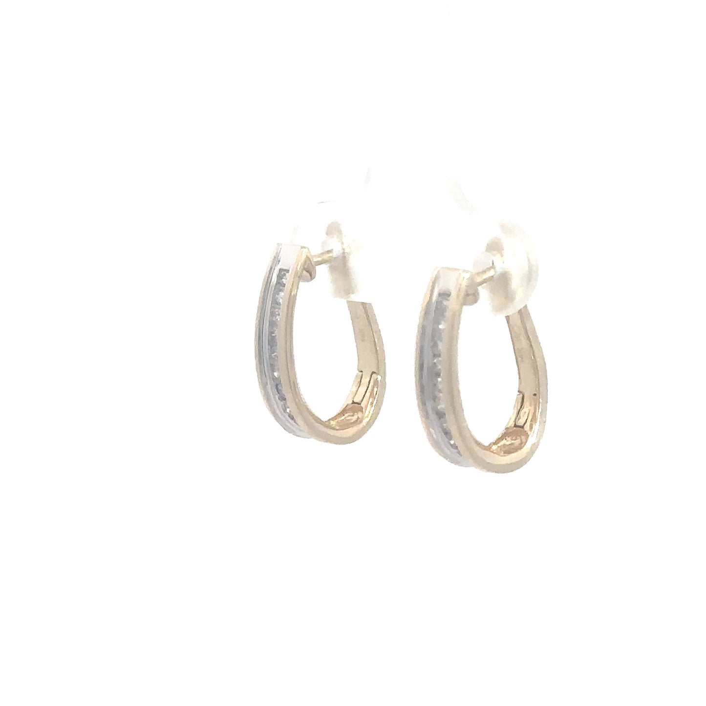 14k Yellow Gold Diamond Hoops .25cttw