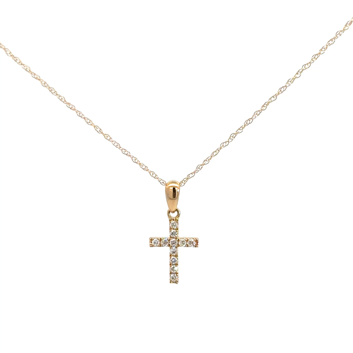 14k Yellow Gold Diamond Cross .09cttw