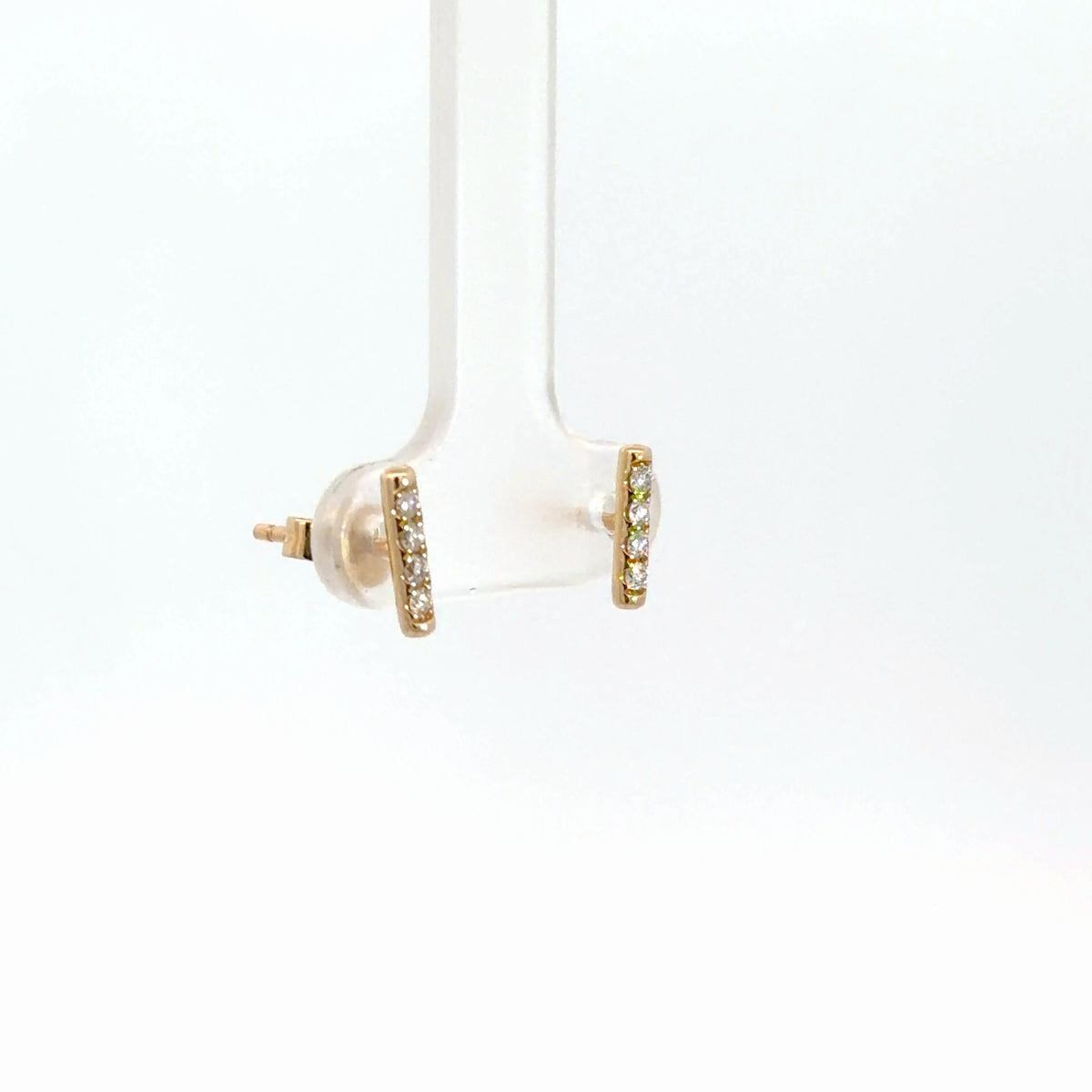 14k Yellow Gold Diamond Bar Earrings .15cttw