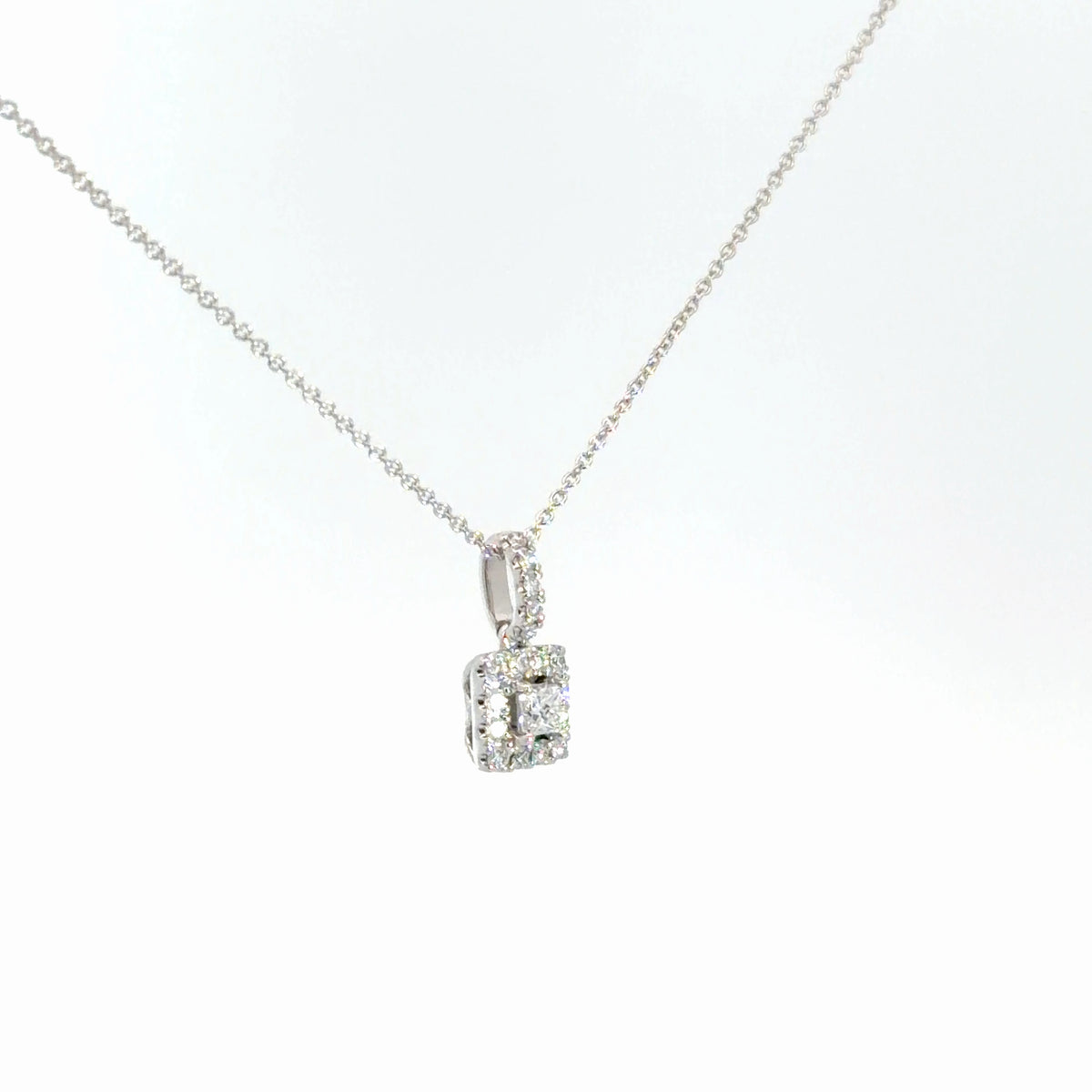 14k White Gold Diamond Pendant .57cttw