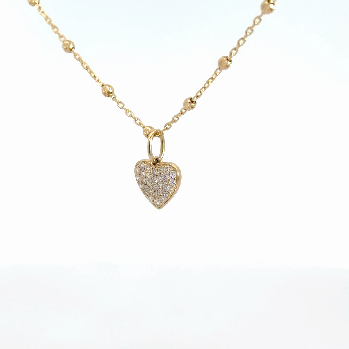 14k Yellow Gold Diamond Heart 1/5cttw
