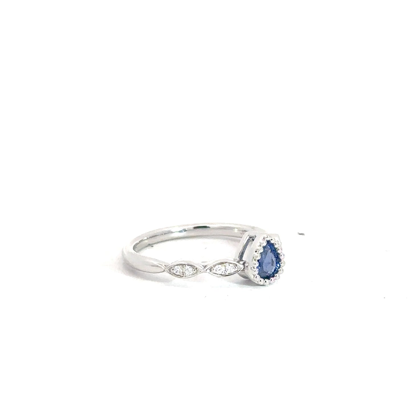 14k White Gold Sapphire & Diamond Ring