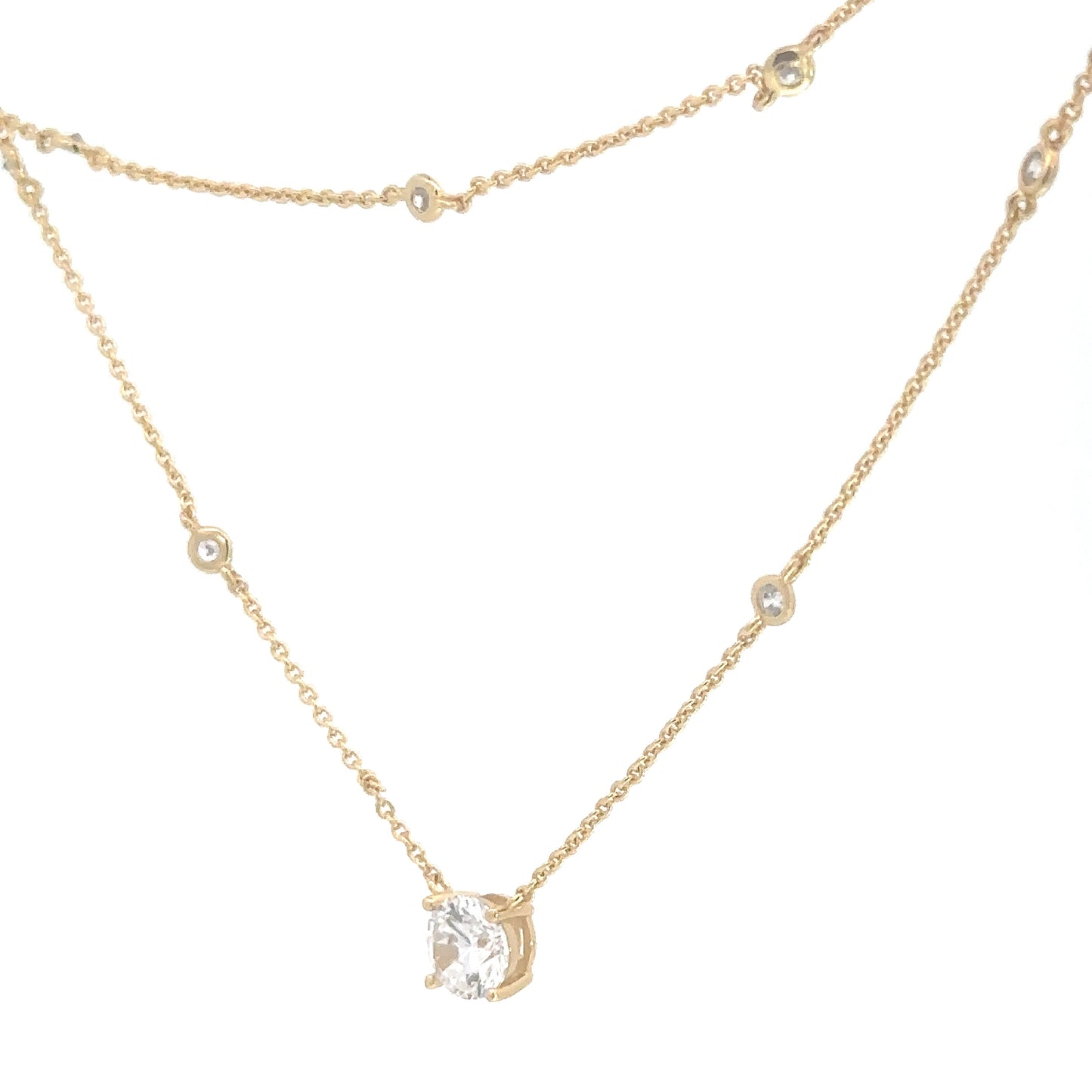 Yellow Gold Plated Simulated Diamond Layer Pendant