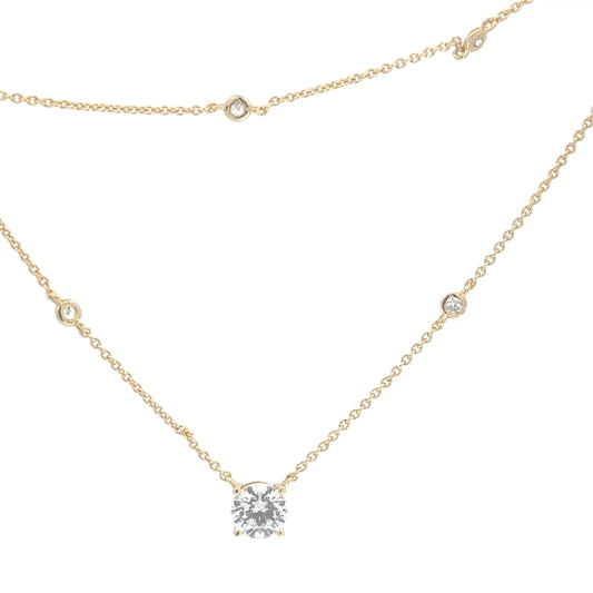 Yellow Gold Plated Simulated Diamond Layer Pendant