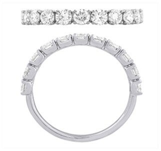 14k White Gold Lab Grown Diamond Band 1cttw