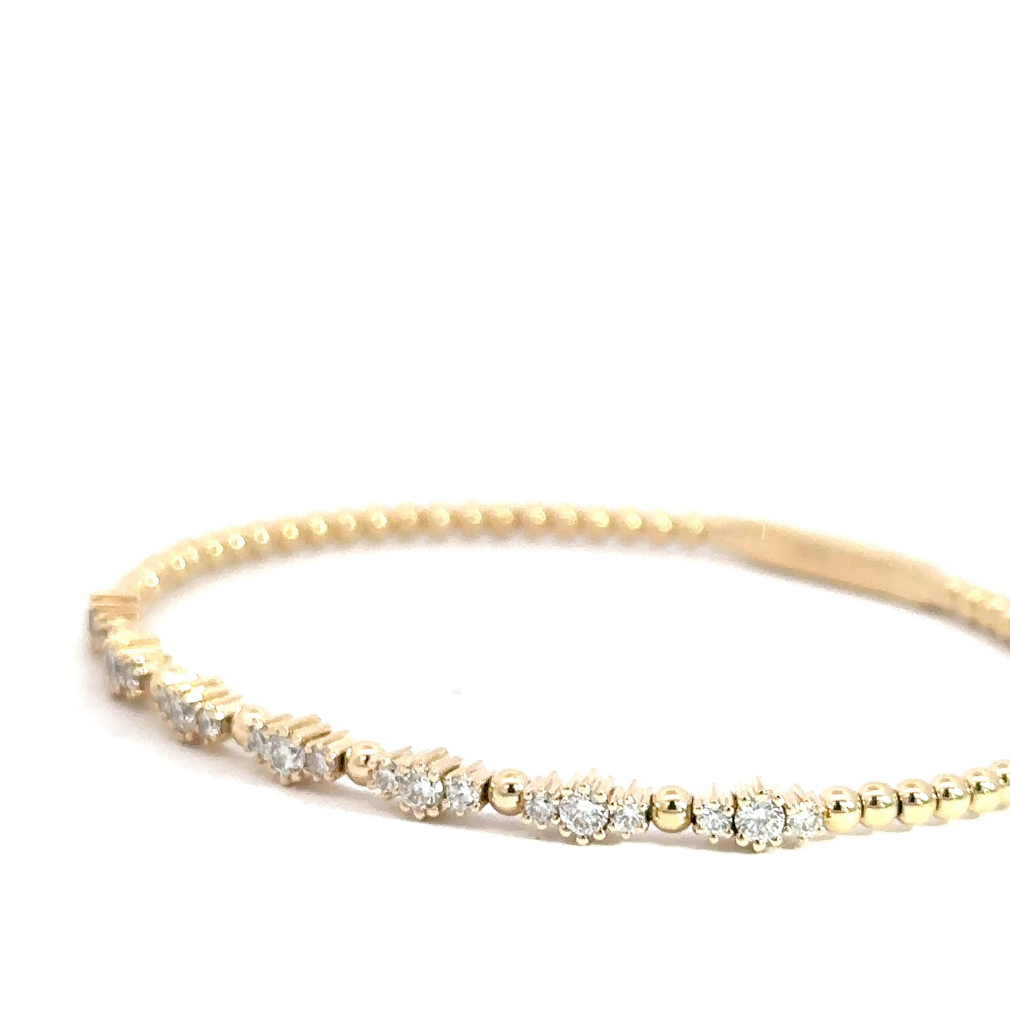 14k Yellow Gold Flexi Fancy Diamond Bangle .82cttw