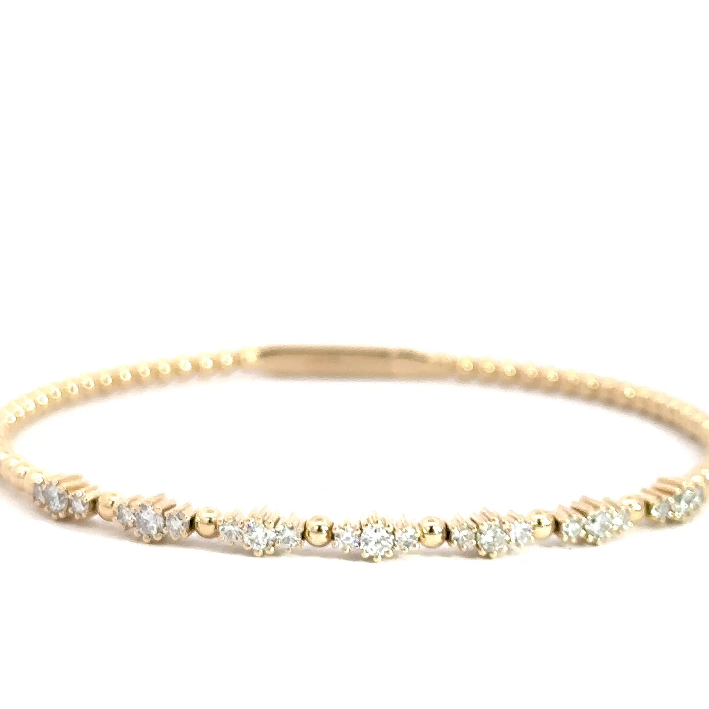14k Yellow Gold Flexi Fancy Diamond Bangle .82cttw