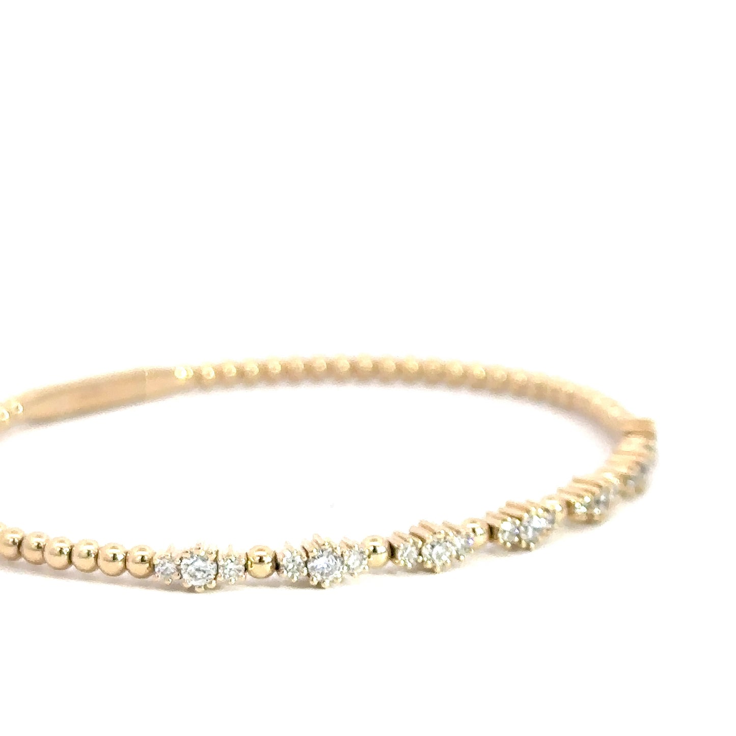 14k Yellow Gold Flexi Fancy Diamond Bangle .82cttw
