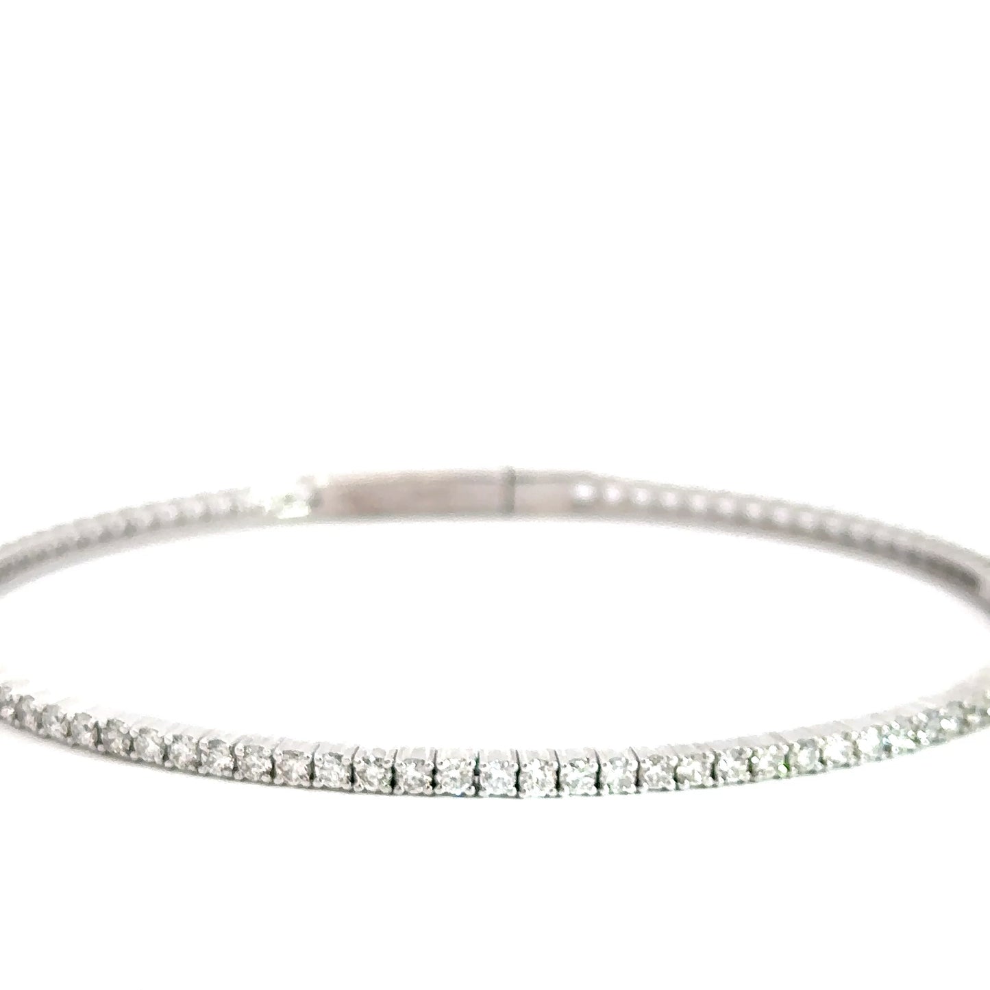 14k White Gold Diamond Flexi Bangle 1.44cttw