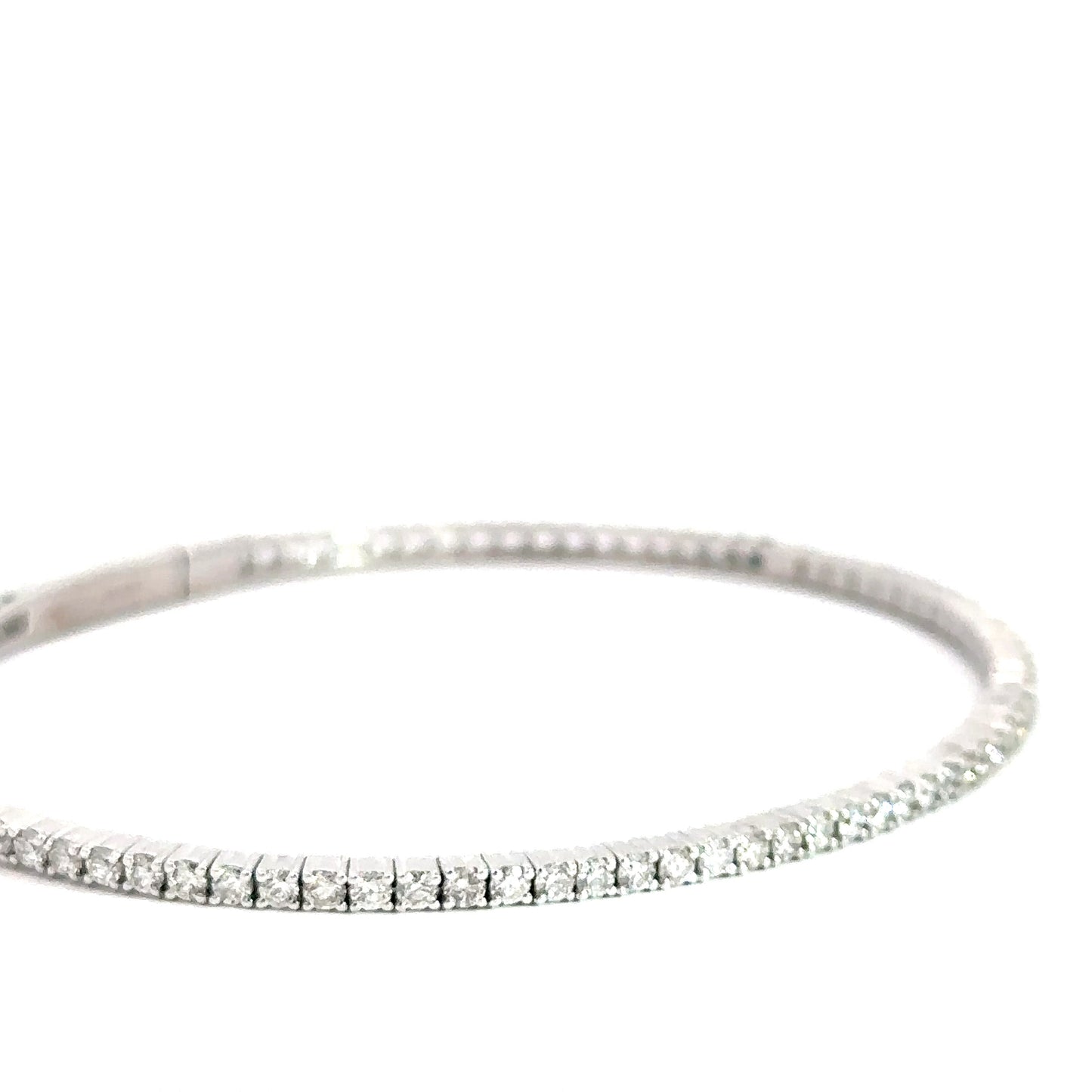 14k White Gold Diamond Flexi Bangle 1.44cttw