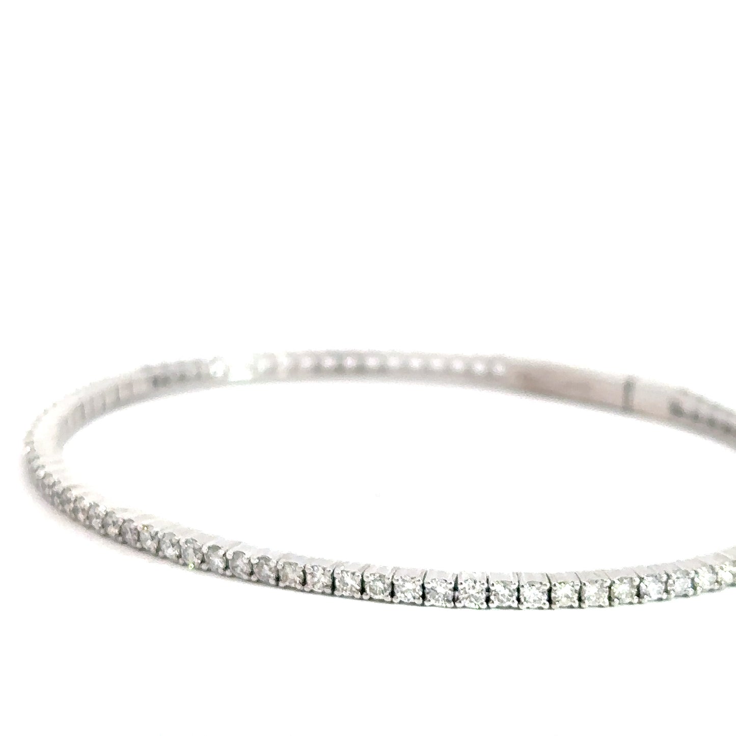 14k White Gold Diamond Flexi Bangle 1.44cttw