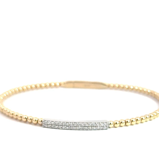 14k Yellow Gold Diamond Bangle .18cttw