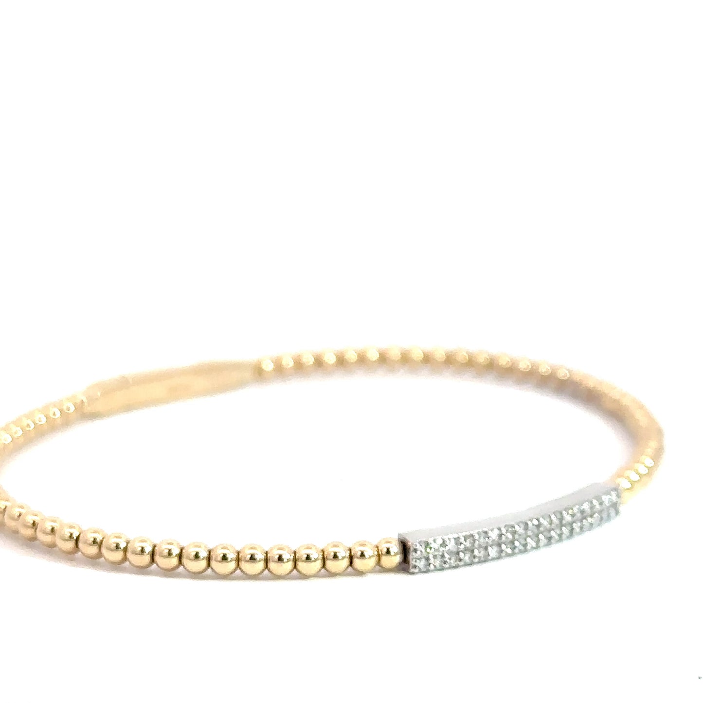 14k Yellow Gold Diamond Bangle .18cttw