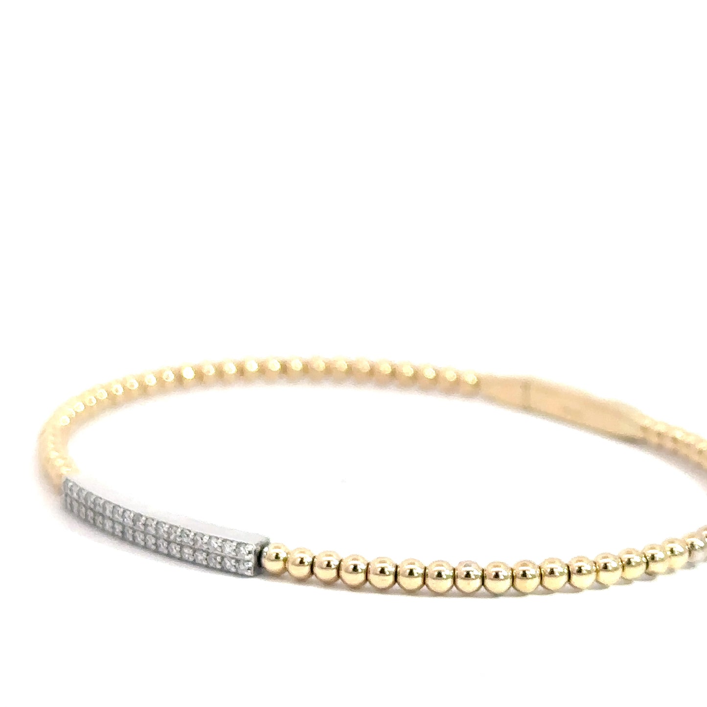 14k Yellow Gold Diamond Bangle .18cttw