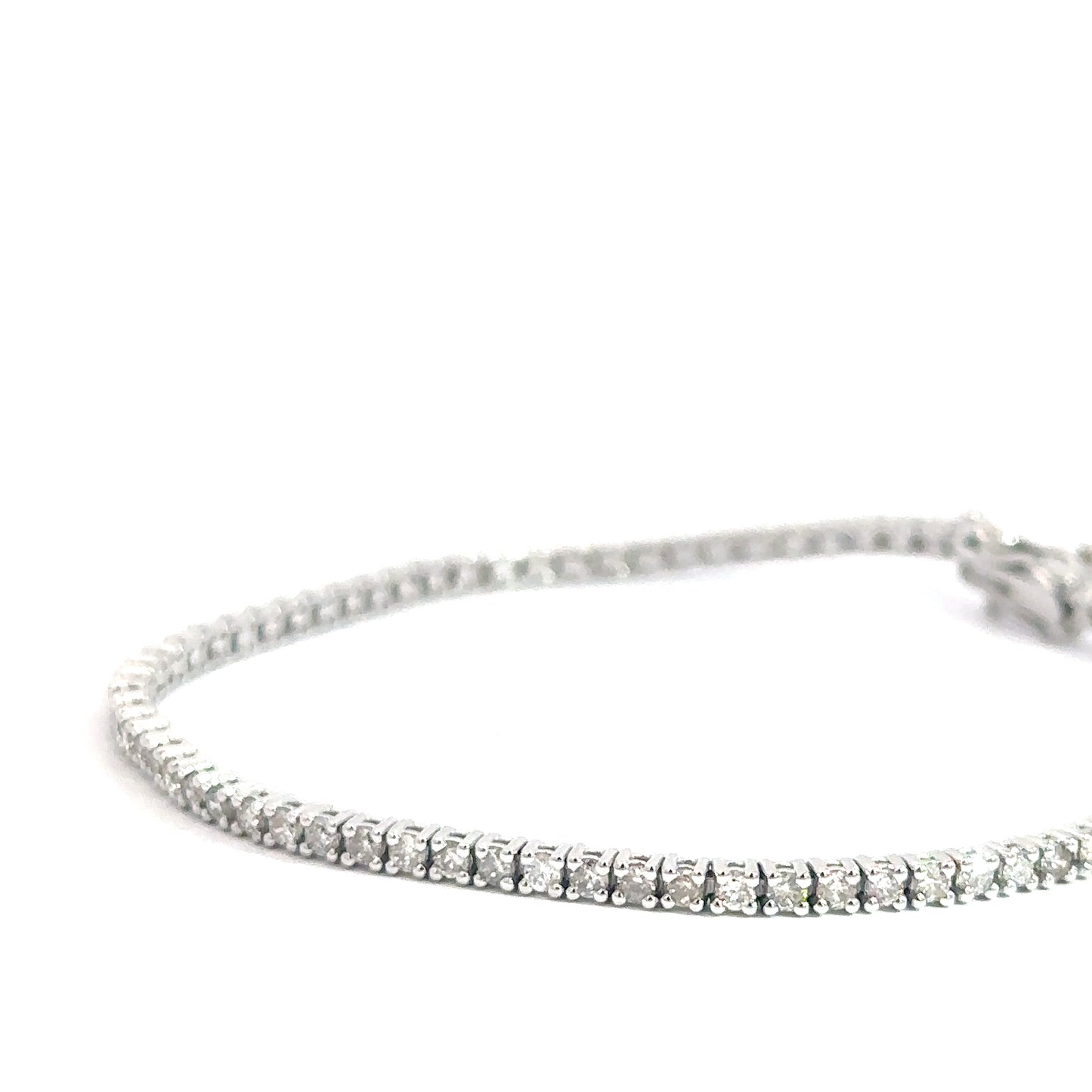 14k White Gold Diamond Tennis Bracelet 2.09cttw