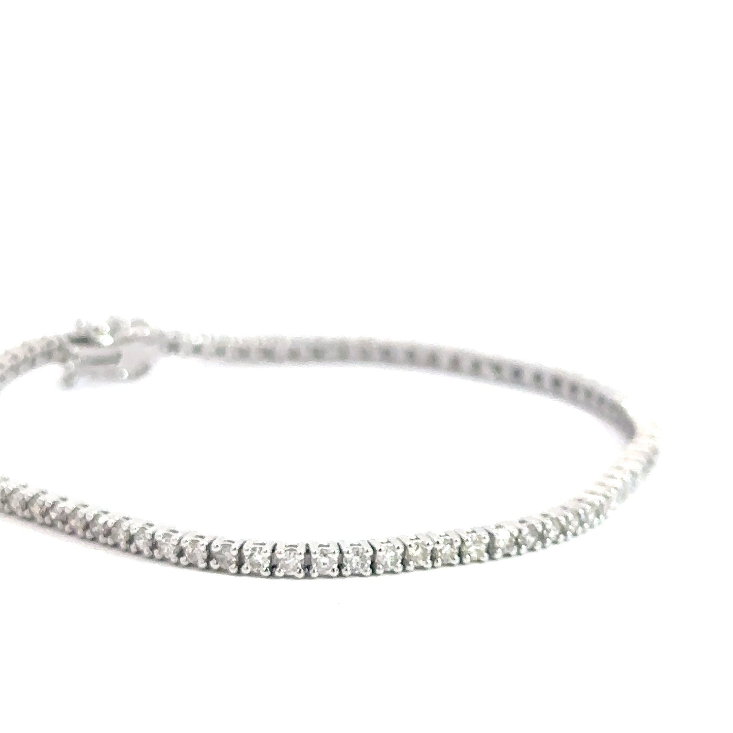 14k White Gold Diamond Tennis Bracelet 2.09cttw