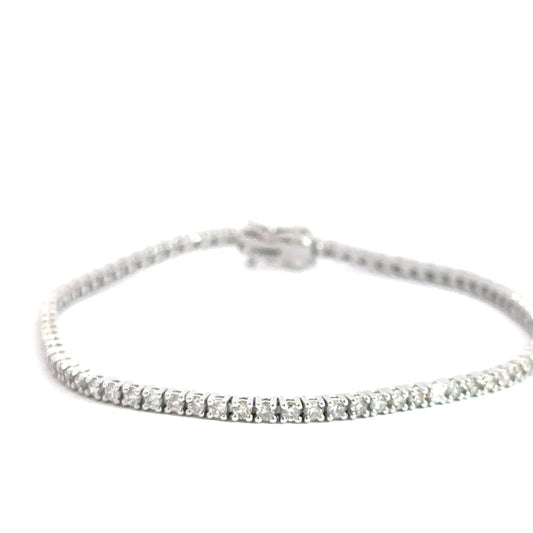 14k White Gold Diamond Tennis Bracelet 2.09cttw
