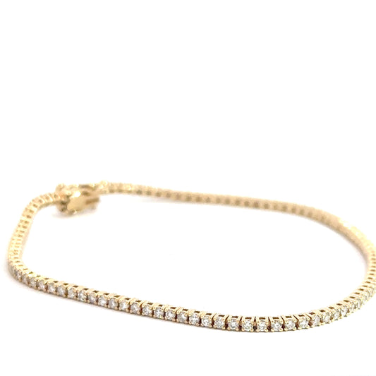 14k Yellow Gold Diamond Tennis Bracelet 1.22cttw