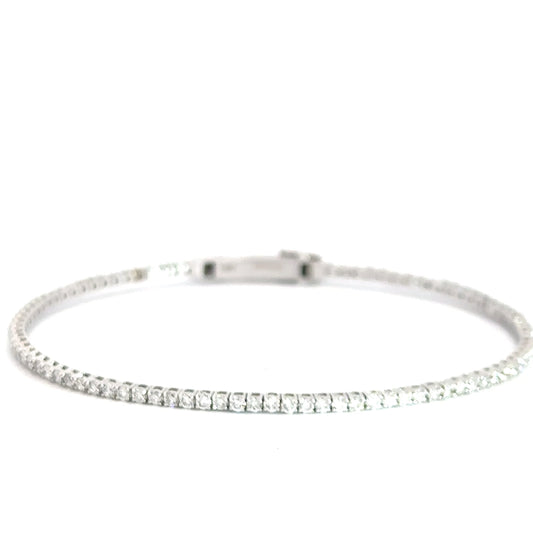14k White Gold Lab Grown Diamond Flexi-Bangle 1.53cttw