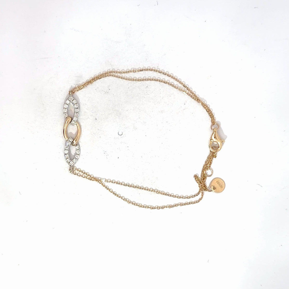 14k Two Toned Diamond Bracelet .25cttw