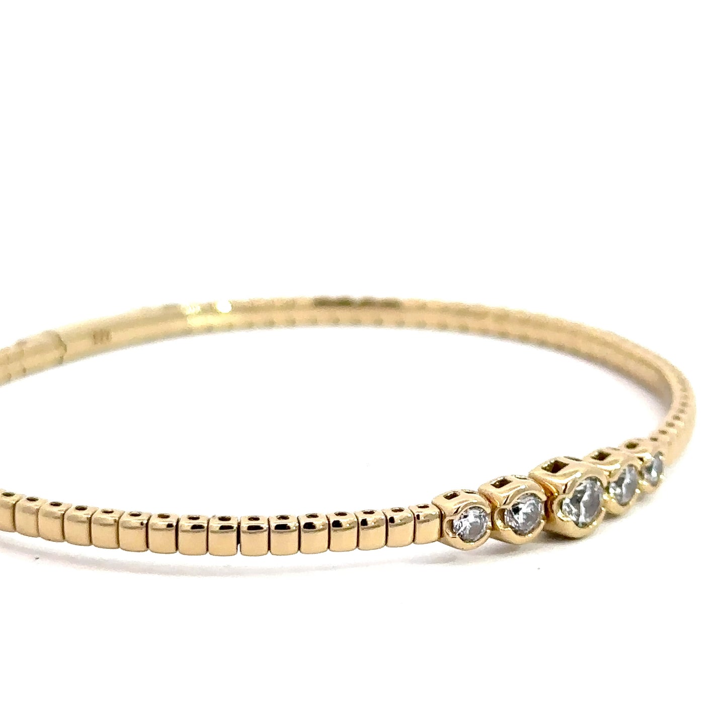 Yellow Gold Plated Simulated Diamond Flexi-Bracelet