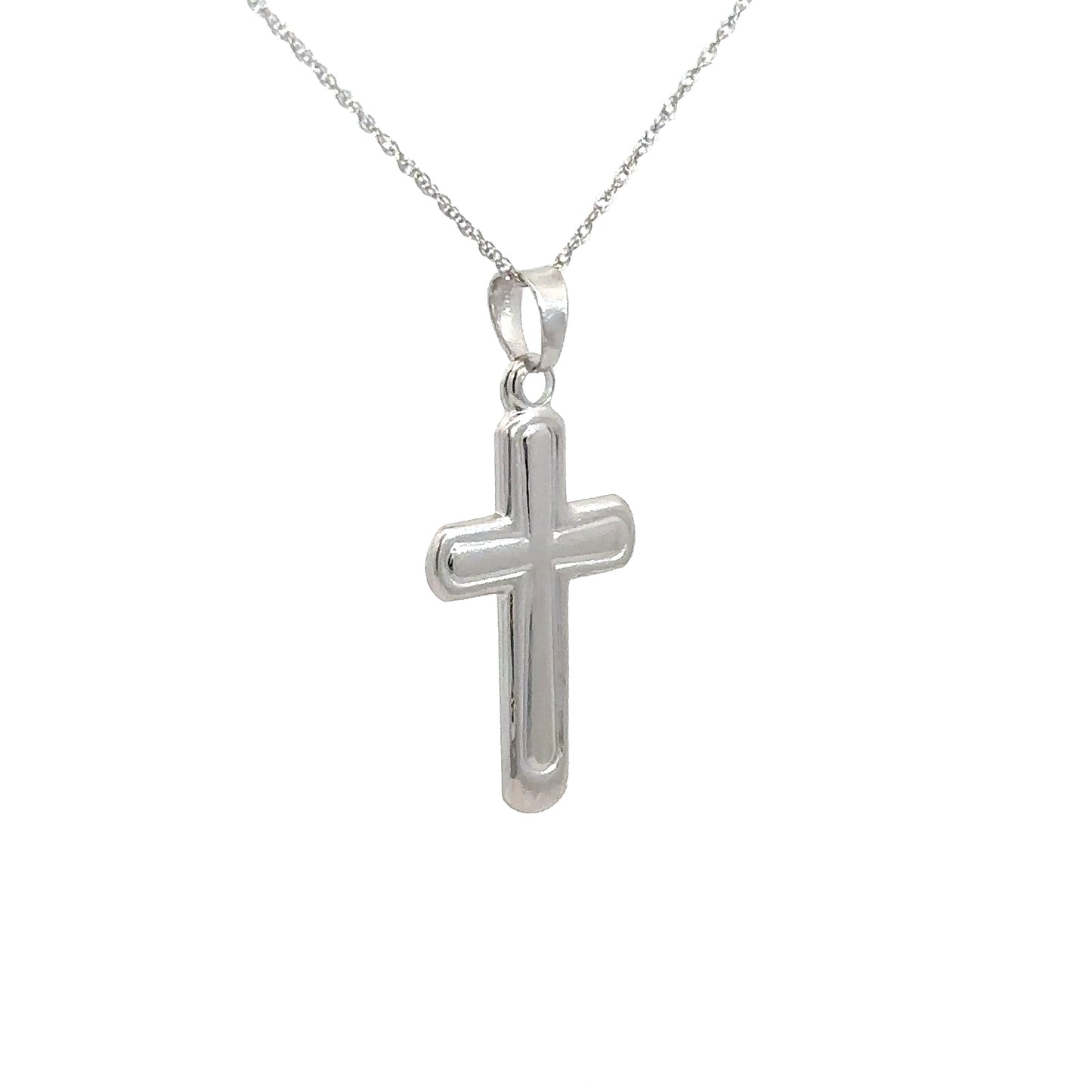 14k White Gold Cross